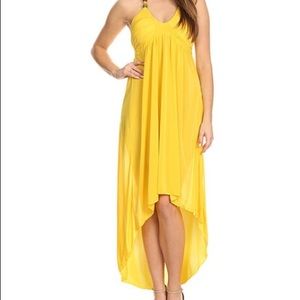 Yellow halter dress